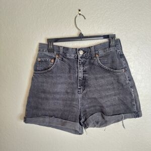 BDG High Rise Mom Black Denim Shorts Sz 26